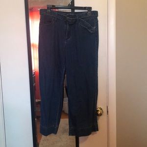 Wide-leg Cropped Denim Pants